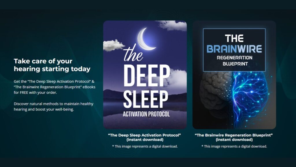 Free digital bonus ebooks included with Audifort 3 and 6 bottle packages