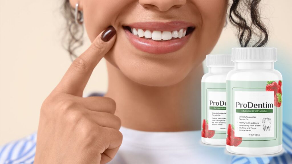 ProDentim oral probiotic supplement bottle for teeth and gum health